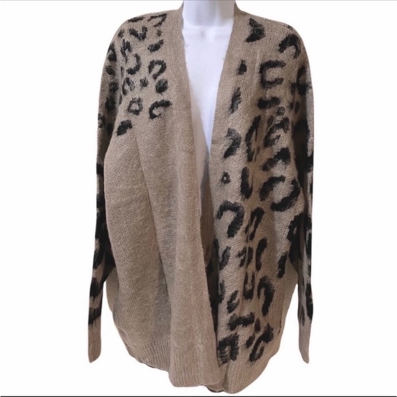 EASEL Animal mohair knitted cardigan sweater 1X - Picture 2 of 8